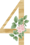 4 Number Watercolor